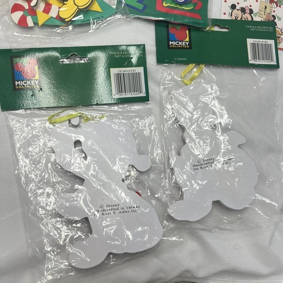 Vintage Disney Christmas Ornament Kurt Adler Gift Tag Puzzle Sticker Set Lot - Picture 3 of 10